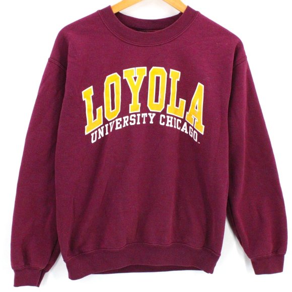 Vintage Gildan Sweatshirt Womens Red Pullover Loyola University Chicago Small S - Picture 1 of 9